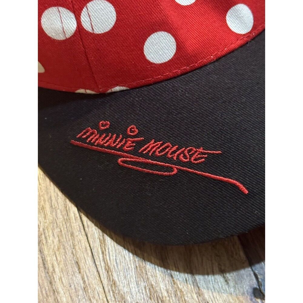 Walt Disney World Minnie Mouse Ears Baseball Hat Cap Red Polka Dot Youth EUC - Picture 5 of 5
